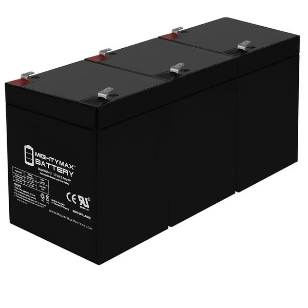 12V 5AH SLA Replacement Battery for Neptune Razor E125 16-37 - 3PK, Mighty Max Battery, Mfr#: MAX3974489